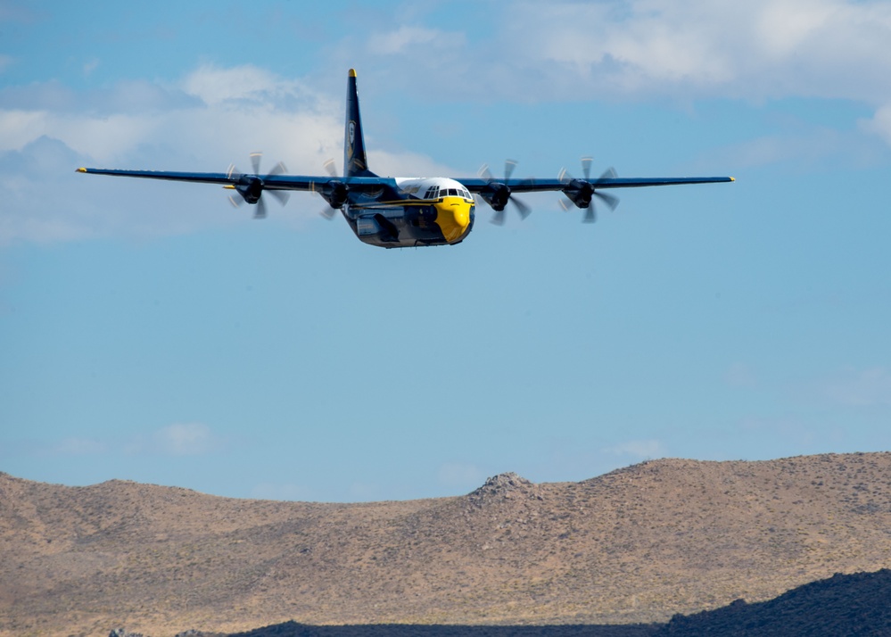 The Naval Flight Demonstration Squadron, the Blue Angels’ perform at the National Championship Air Races &amp; Air Show