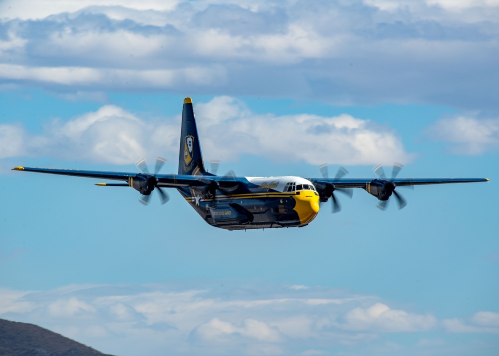 The Naval Flight Demonstration Squadron, the Blue Angels’ perform at the National Championship Air Races &amp; Air Show