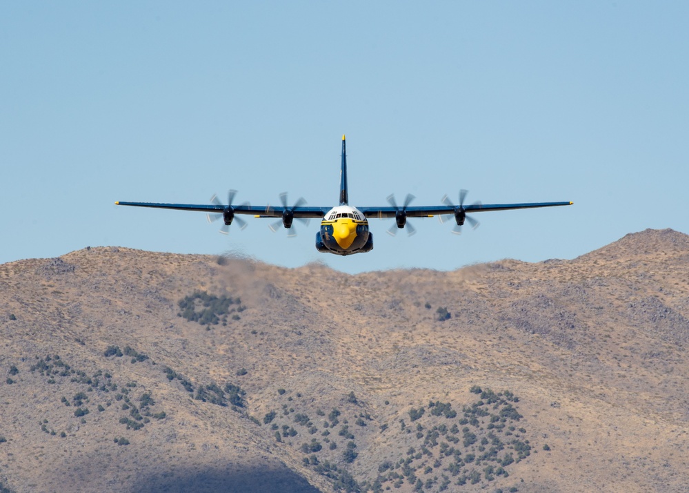 The Naval Flight Demonstration Squadron, the Blue Angels’ perform at the National Championship Air Races &amp; Air Show