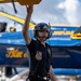 The Naval Flight Demonstration Squadron, the Blue Angels’ perform at the Wings Over Houston Air Show