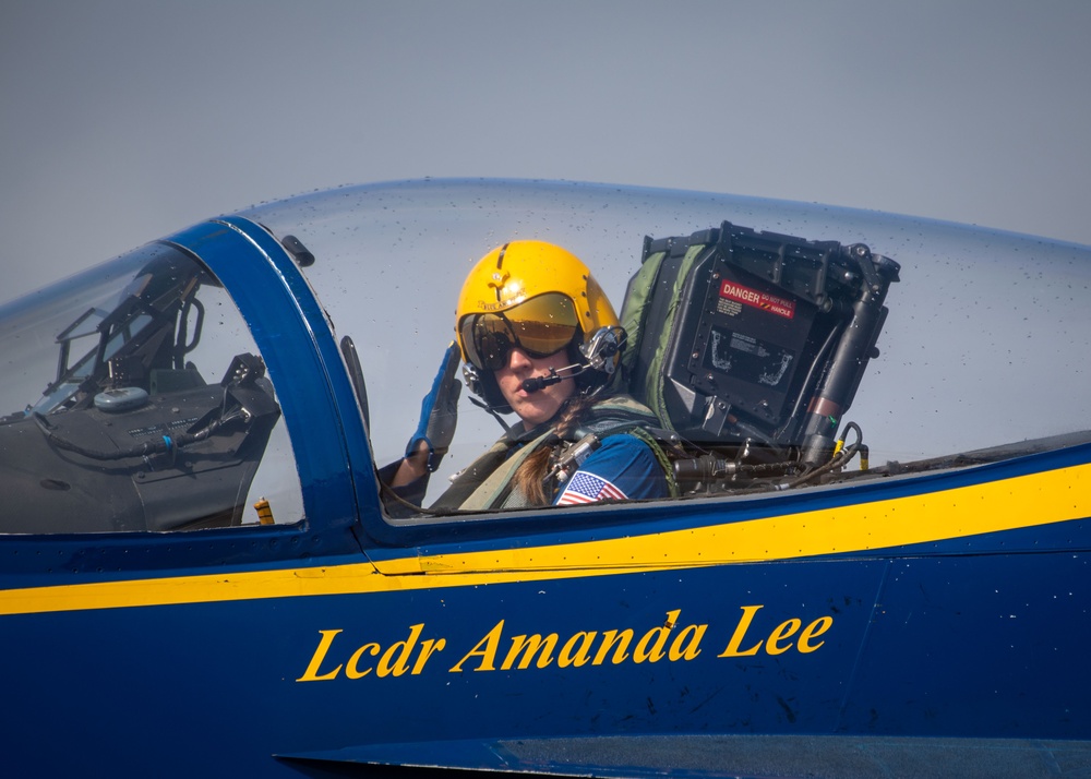 The Naval Flight Demonstration Squadron, the Blue Angels’ perform at the Blue Angels Homecoming Air Show