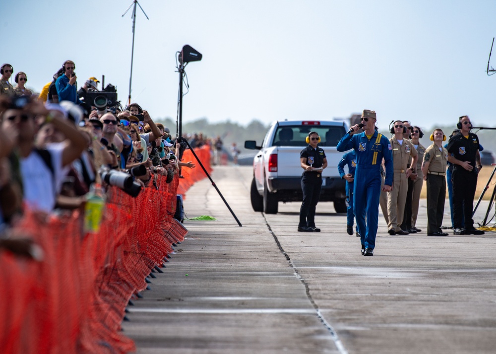 The Naval Flight Demonstration Squadron, the Blue Angels’ perform at the Blue Angels Homecoming Air Show