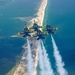 The Navy Flight Demonstration Squadron, the Blue Angels', perform in Pensacola Beach, FL.