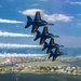 The Navy Flight Demonstration Squadron, the Blue Angels, perform in Pensacola Beach, FL.