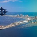 The Navy Flight Demonstration Squadron, the Blue Angels, perform in Pensacola Beach, FL.