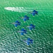 The Navy Flight Demonstration Squadron, the Blue Angels, perform in Pensacola Beach, FL.