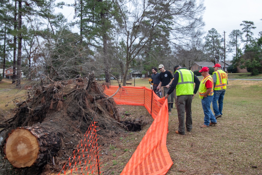 FEMA archeologists survey at Stubbs Park, GA