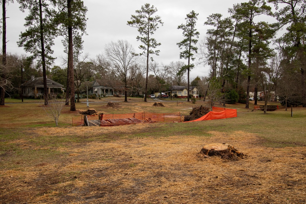 FEMA archeologists survey at Stubbs Park, GA