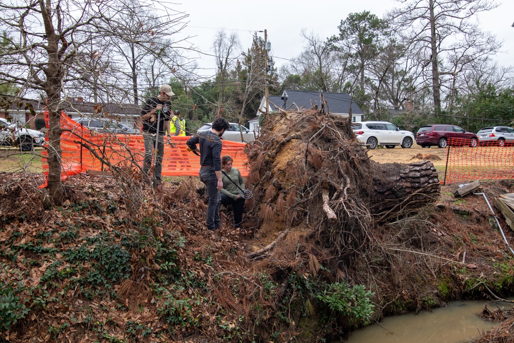 FEMA archeologists survey at Stubbs Park, GA