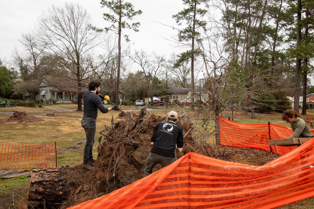 FEMA archeologists survey at Stubbs Park, GA