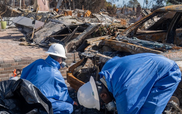 Soldiers clear wildfire hazardous waste from homes in California