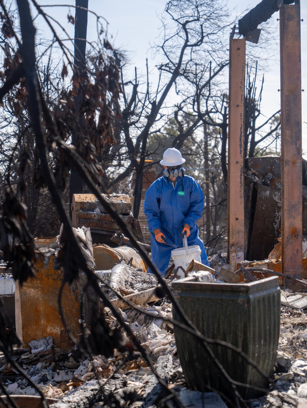 Soldiers clear wildfire hazardous waste from homes in California