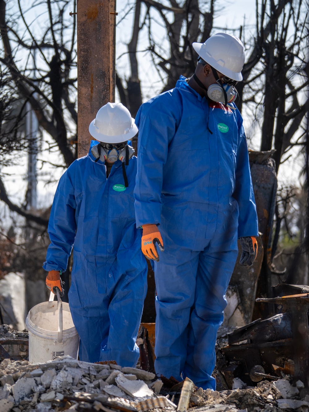 Soldiers clear wildfire hazardous waste from homes in California