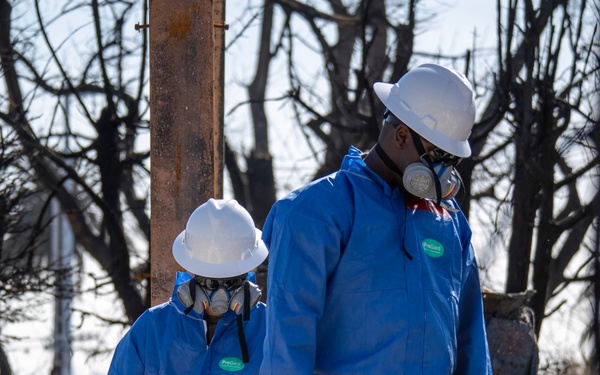 Soldiers clear wildfire hazardous waste from homes in California