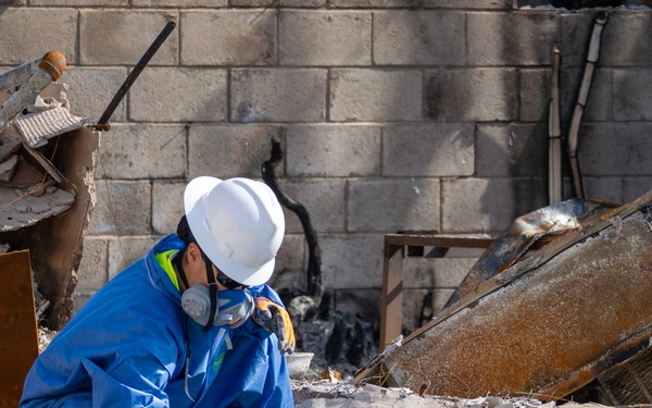 Soldiers clear wildfire hazardous waste from homes in California
