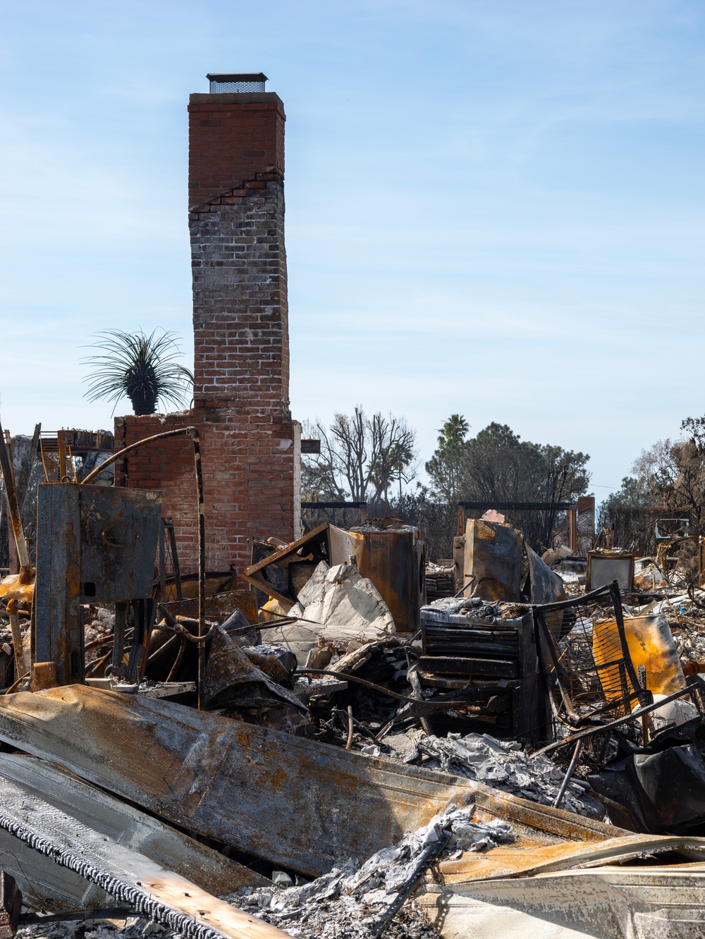 Soldiers clear wildfire hazardous waste from homes in California