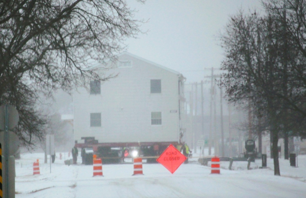 Workers successfully move second World War II barracks at Fort McCoy; preparations under way to move third building