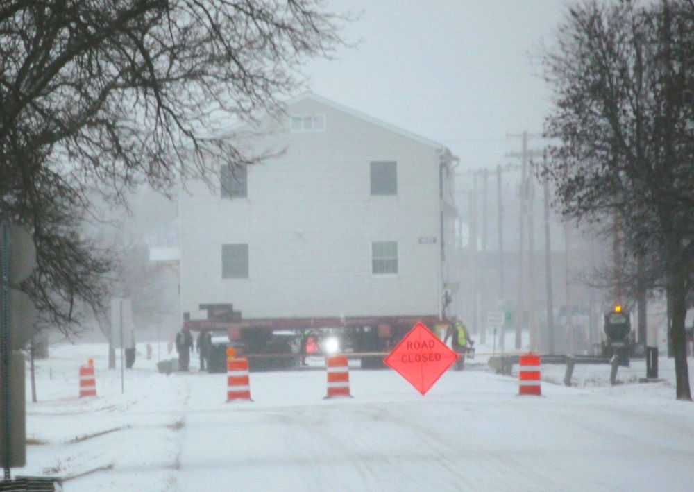 Workers successfully move second World War II barracks at Fort McCoy; preparations under way to move third building