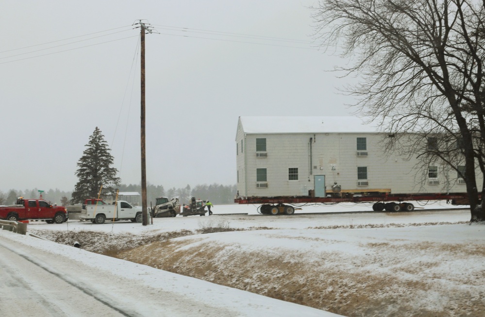 Contractors move second of five World War II-era barracks in 2025 at Fort McCoy