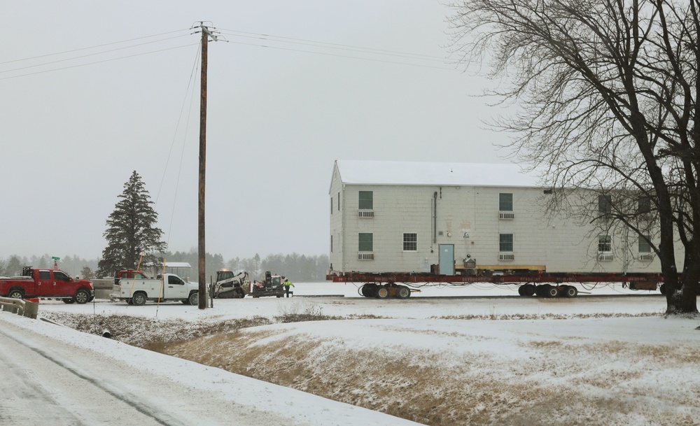 Contractors move second of five World War II-era barracks in 2025 at Fort McCoy