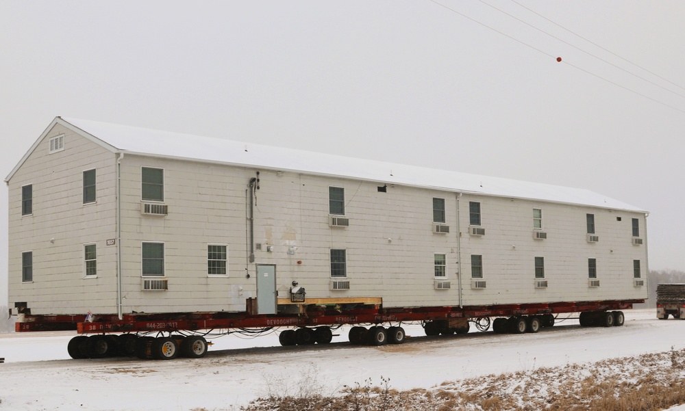 Contractors move second of five World War II-era barracks in 2025 at Fort McCoy