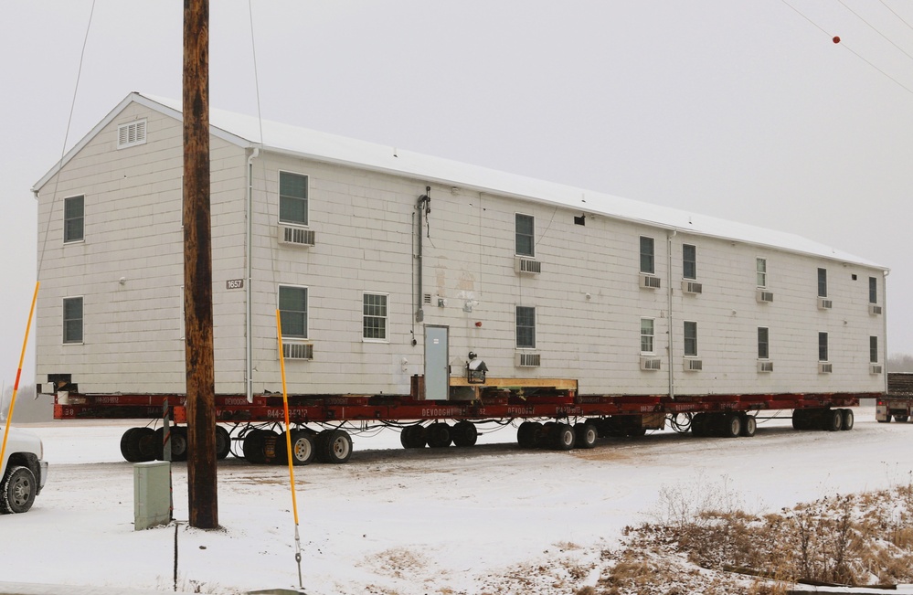 Contractors move second of five World War II-era barracks in 2025 at Fort McCoy