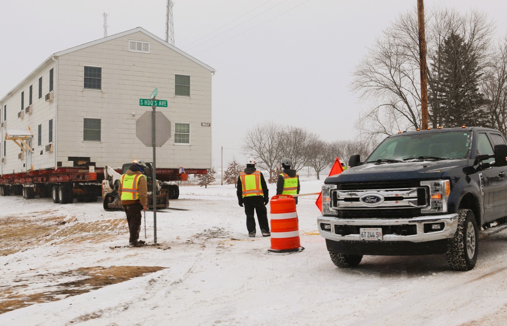 Contractors move second of five World War II-era barracks in 2025 at Fort McCoy