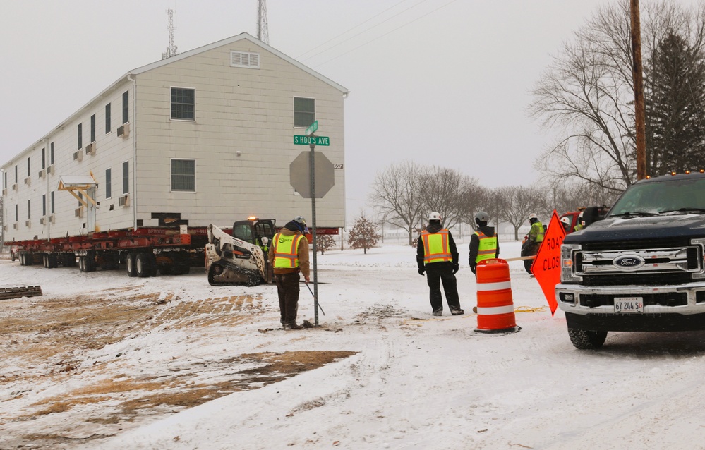 Contractors move second of five World War II-era barracks in 2025 at Fort McCoy