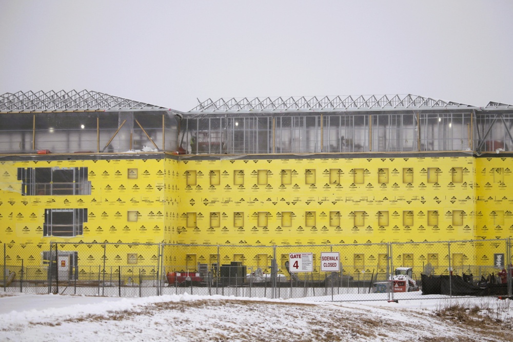 February 2025 barracks construction operations for East Barracks Project at Fort McCoy