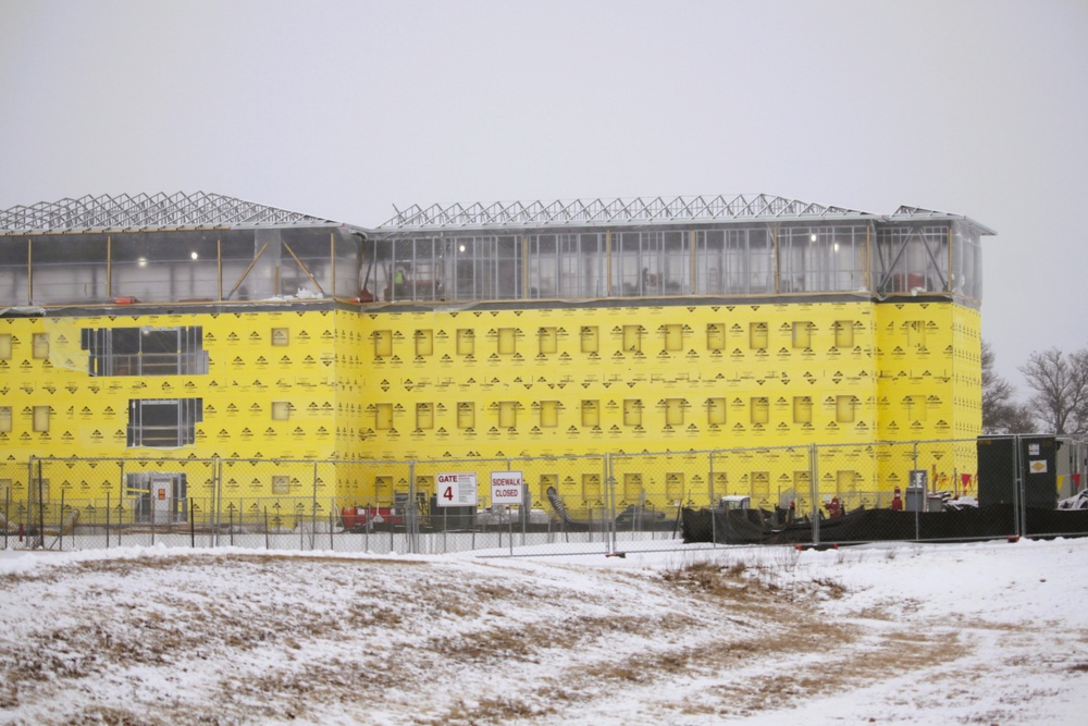 February 2025 barracks construction operations for East Barracks Project at Fort McCoy