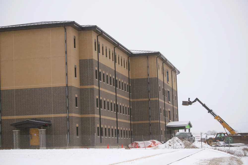 February 2025 barracks construction operations for South Barracks Project at Fort McCoy