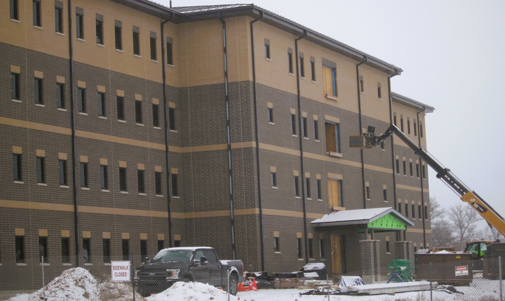 February 2025 barracks construction operations for South Barracks Project at Fort McCoy