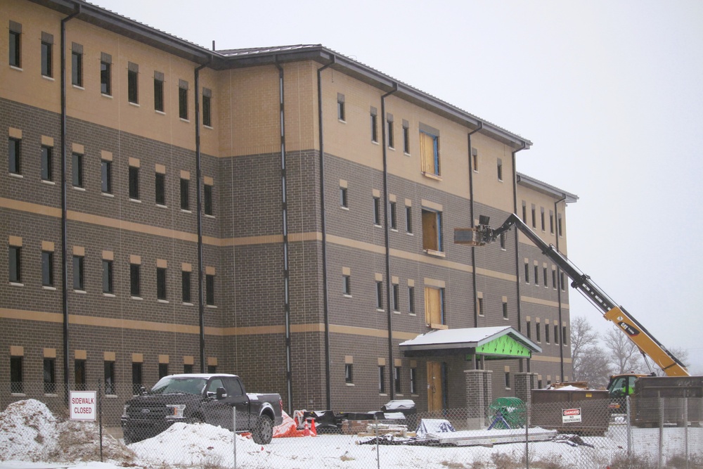 February 2025 barracks construction operations for South Barracks Project at Fort McCoy