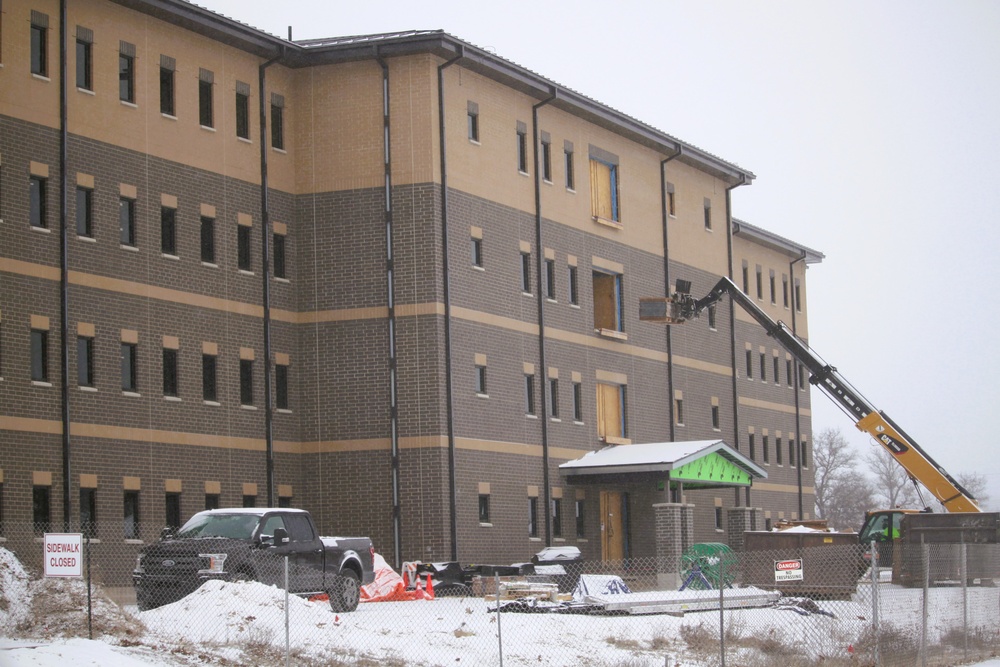 February 2025 barracks construction operations for South Barracks Project at Fort McCoy