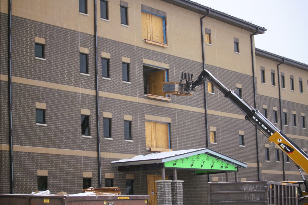 February 2025 barracks construction operations for South Barracks Project at Fort McCoy