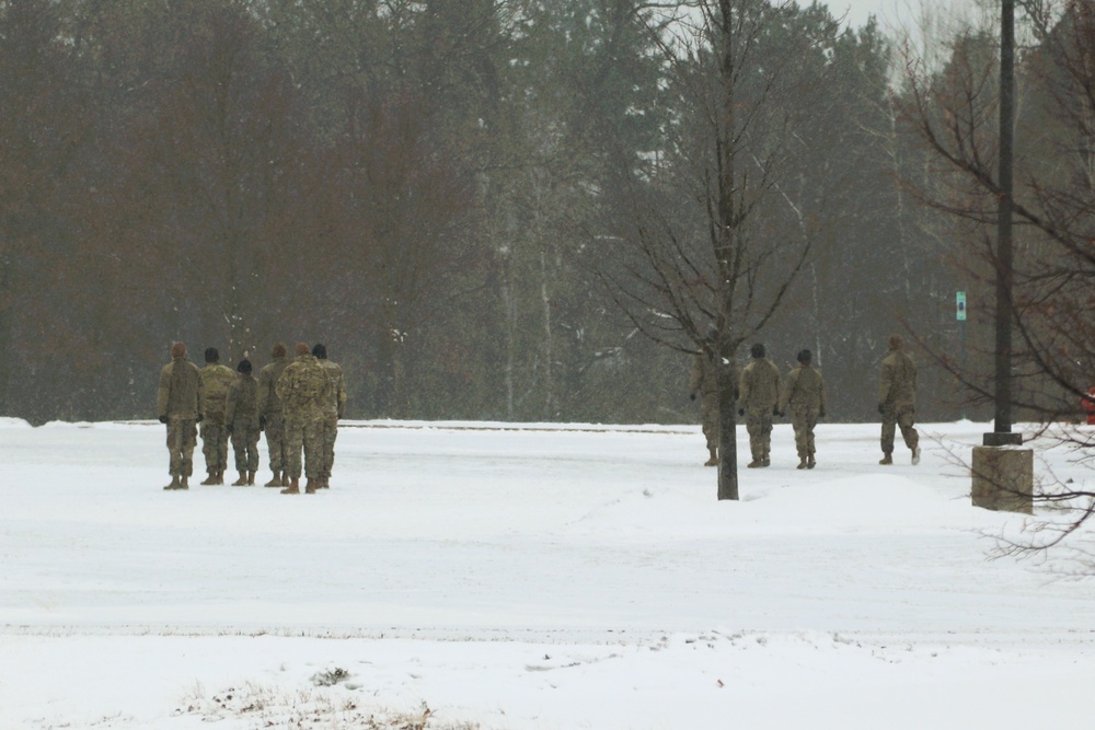 Fort McCoy NCO Academy students practice drill procedures