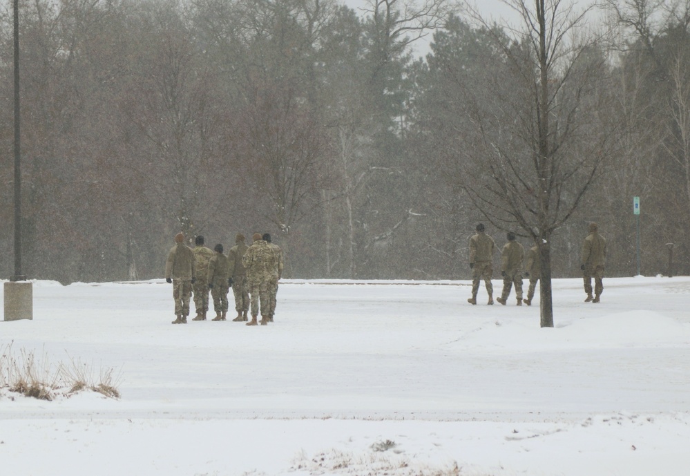 Fort McCoy NCO Academy students practice drill procedures