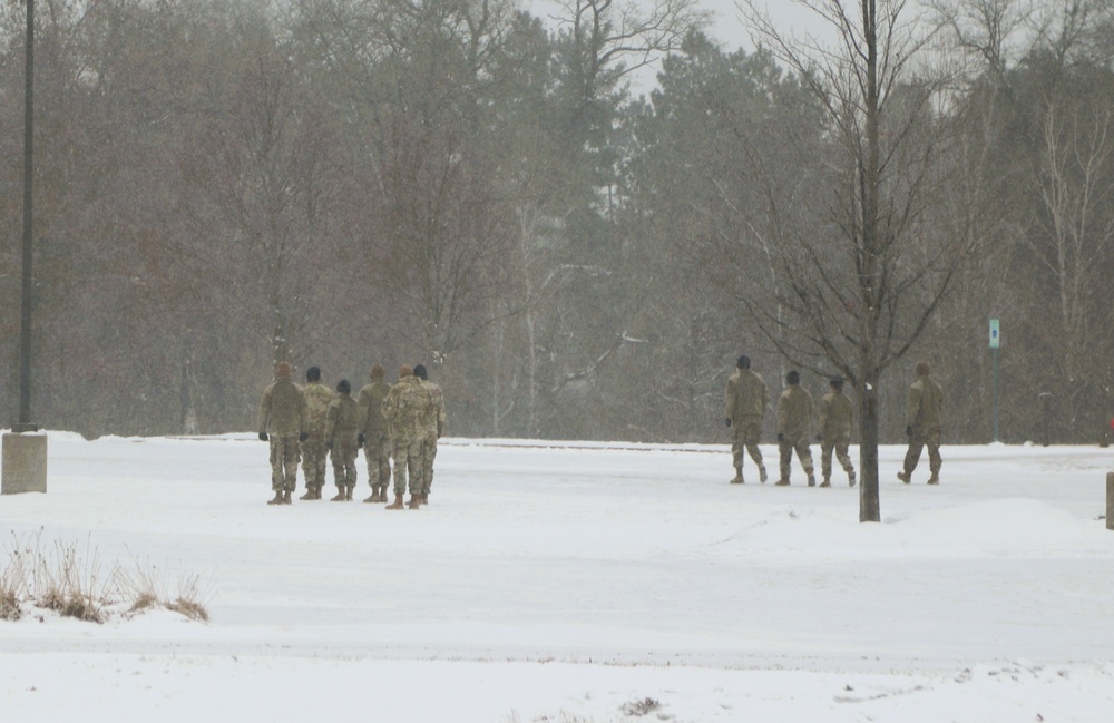 Fort McCoy NCO Academy students practice drill procedures