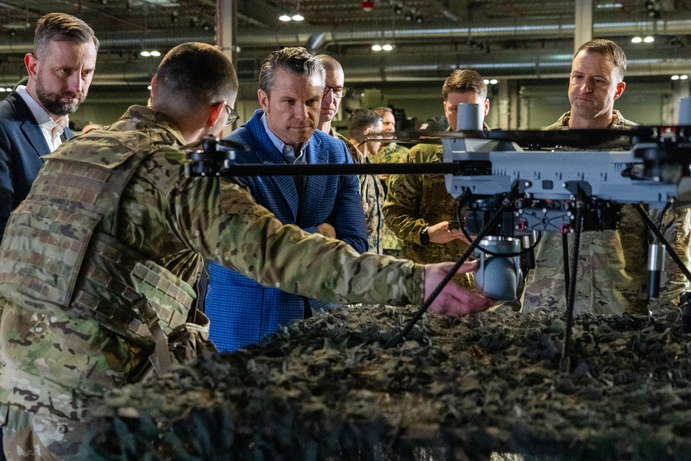 US Defense Secretary Hegseth Inspects Military Equipment in Poland