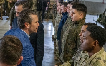 US Defense Secretary Hegseth Inspects Military Equipment in Poland