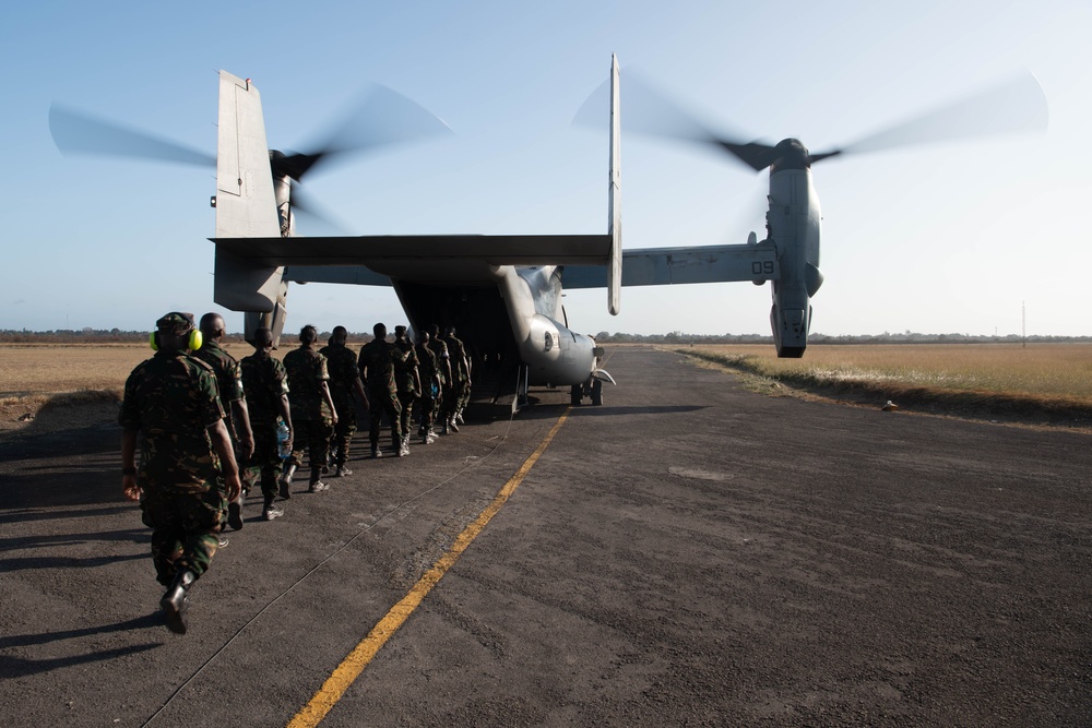 Cutlass Express 2025 - Tanzania MV-22 Osprey Flight