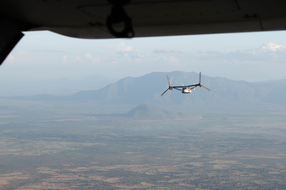Cutlass Express 2025 - Tanzania MV-22 Osprey Flight