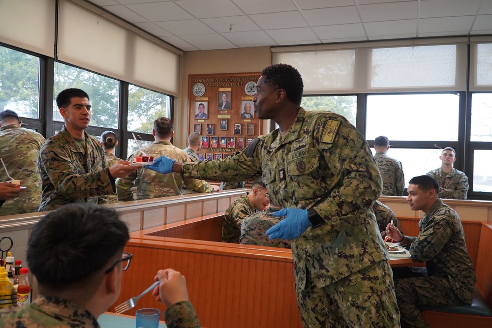 President's Day special meal at NWS Yorktown's award-winning Scudder Hall Galley