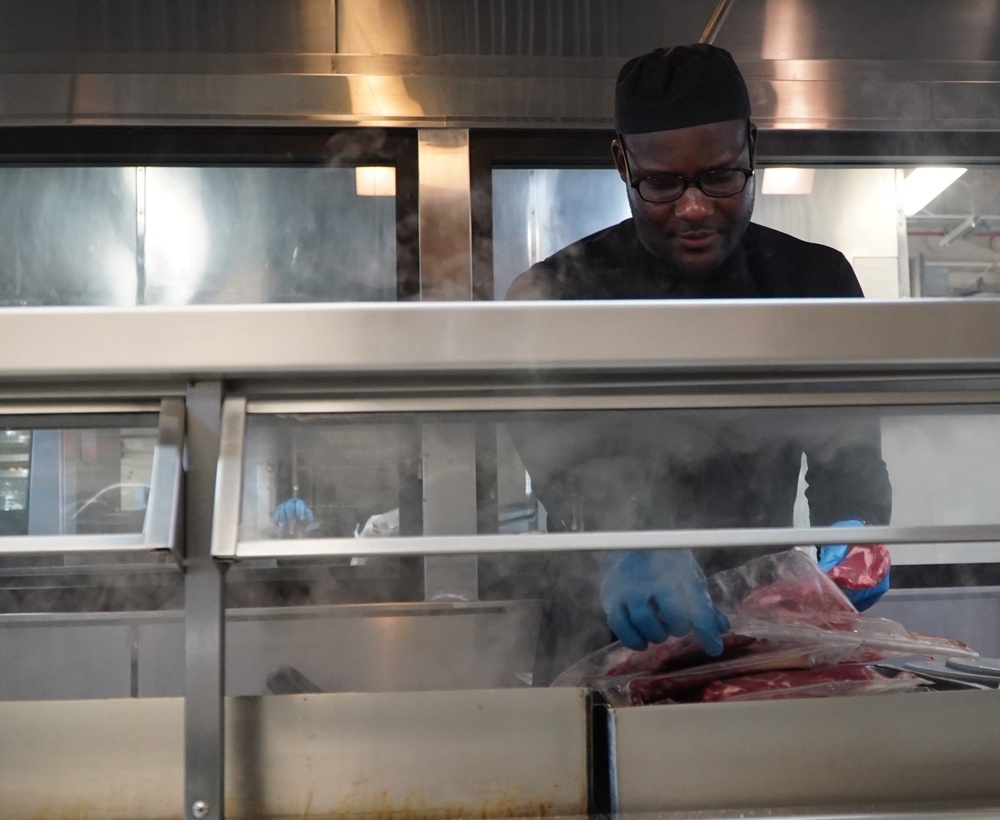 President's Day special meal at NWS Yorktown's award-winning Scudder Hall Galley