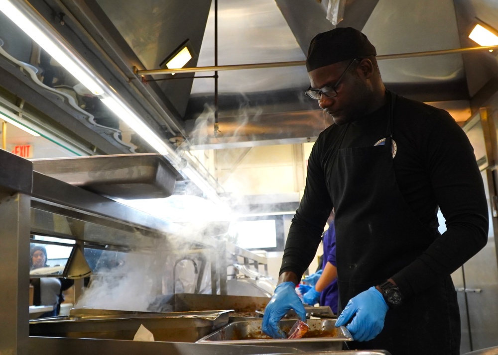 President's Day special meal at NWS Yorktown's award-winning Scudder Hall Galley