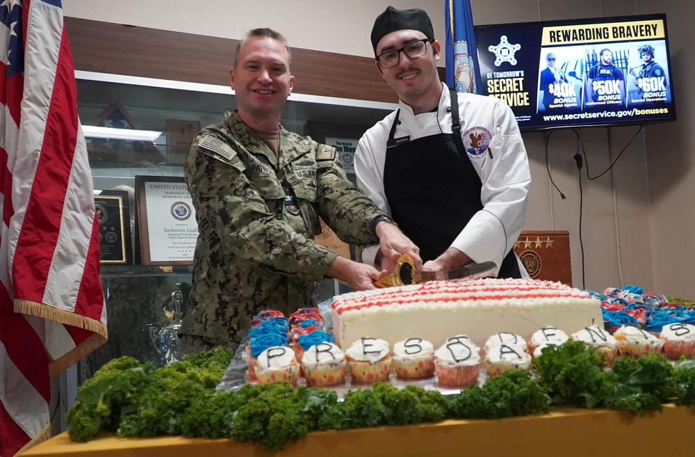 President's Day special meal at NWS Yorktown's award-winning Scudder Hall Galley