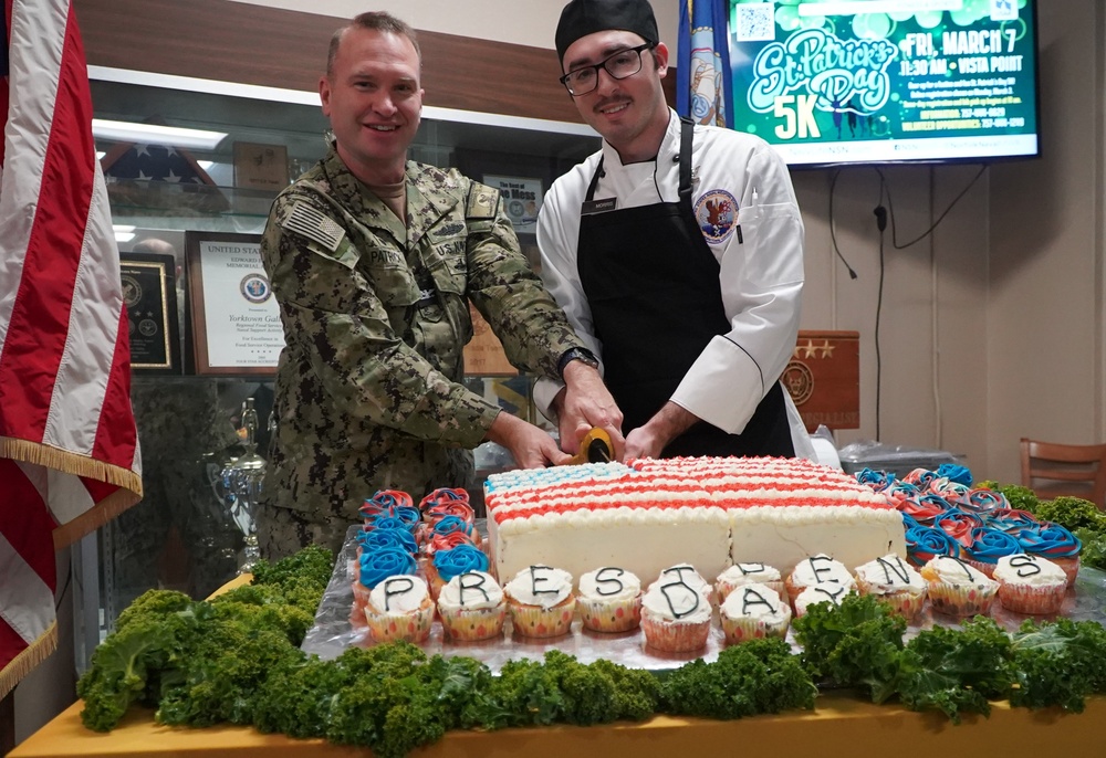 President's Day special meal at NWS Yorktown's award-winning Scudder Hall Galley