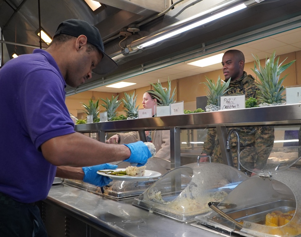 President's Day special meal at NWS Yorktown's award-winning Scudder Hall Galley