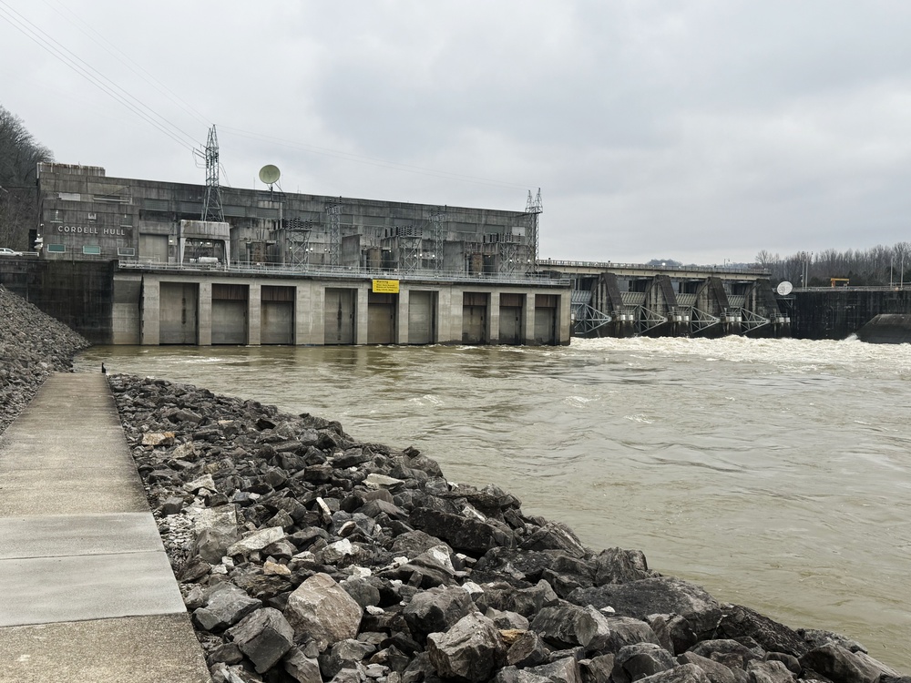 Cordell Hull Dam releases water after heavy rain