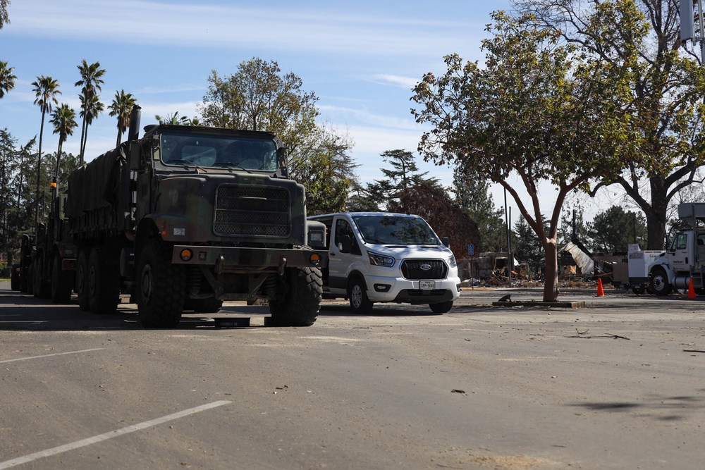 Marines on the scene: U.S. Marines arrive at the LA Fires